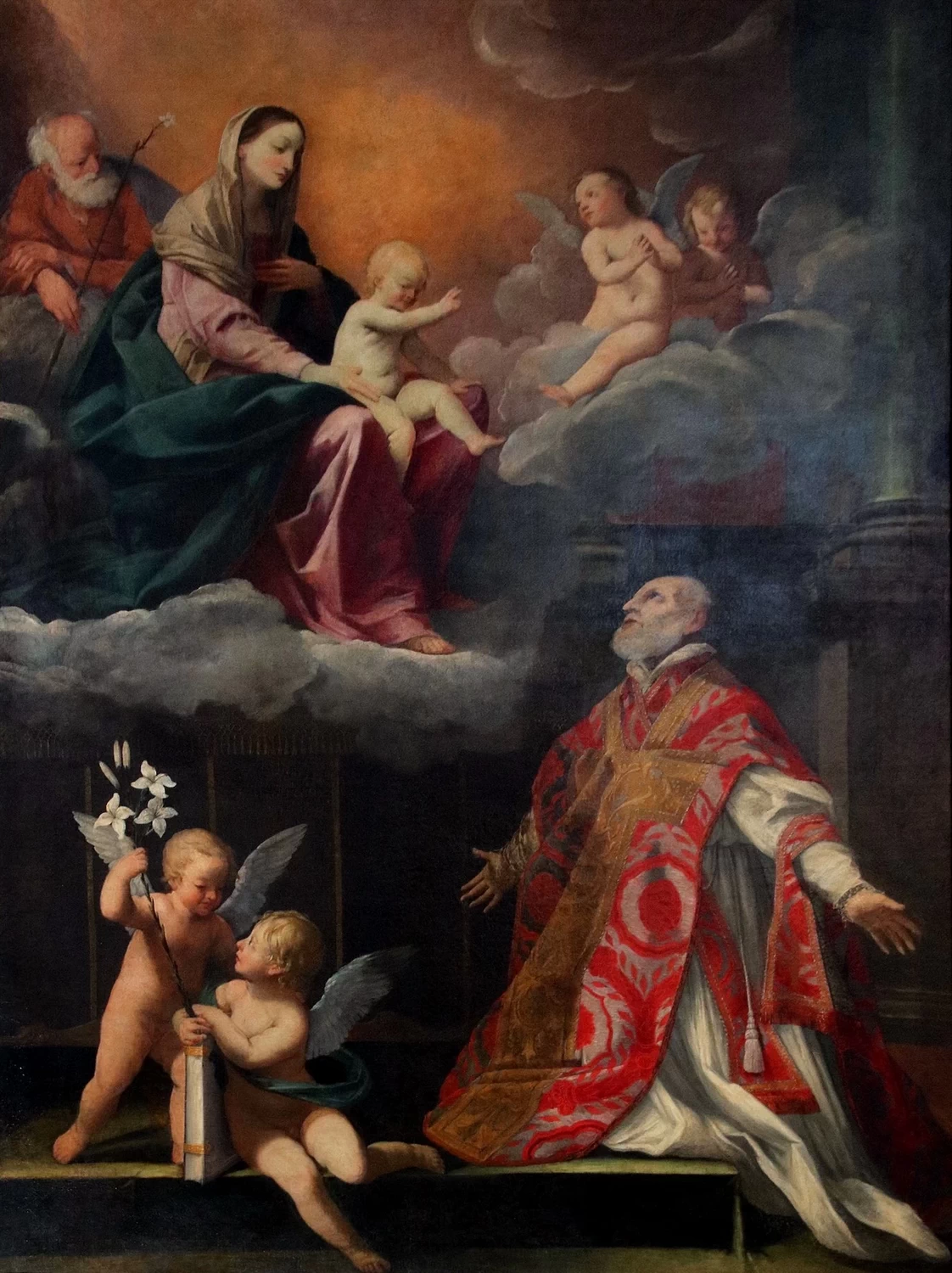San Filippo Neri ha la visione della Madonna col Bambino, 1626 - Pieve di Cento, Collegiata di Santa Maria Maggiore
